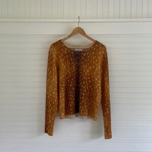 Naadam Cashmere Deer Print Fawn Cashmere Sweater